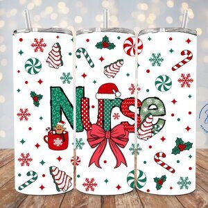 Christmas Nurse Tumbler, Holiday Medical Worker Gift Christmas Gift Idea